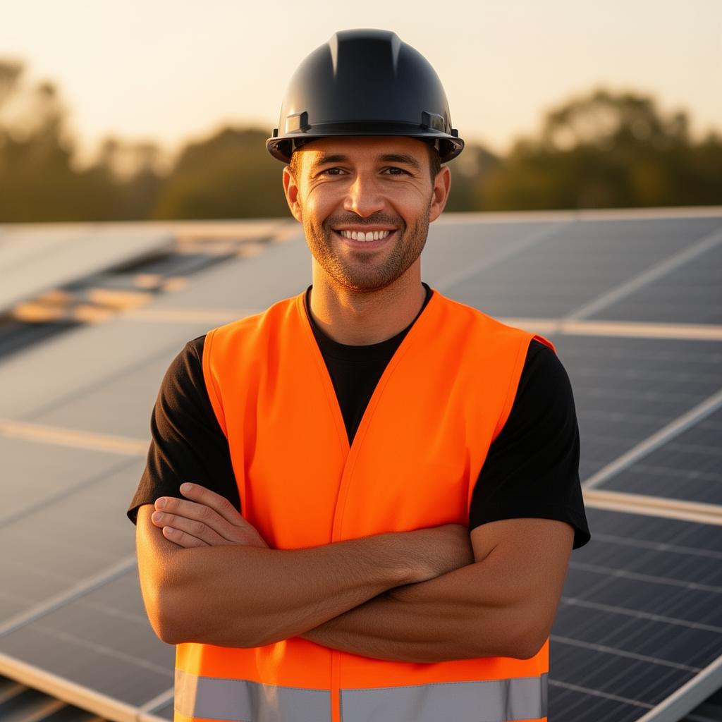 A SpartanX solar technician